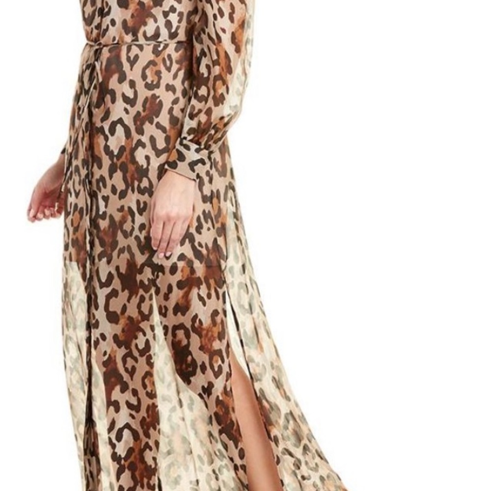Elara Leopard Print Button Down Maxi Dress